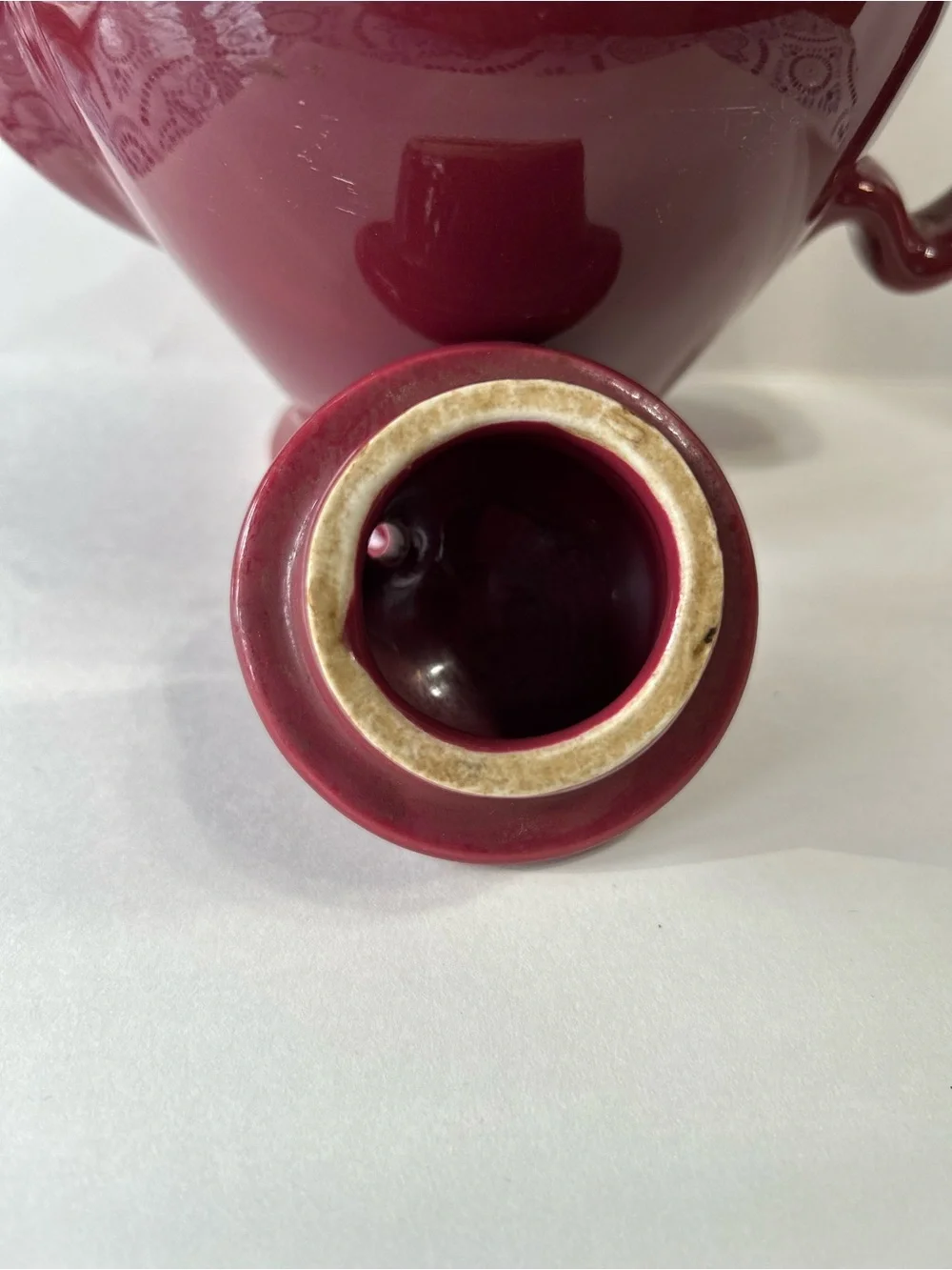 Vintage 1940s McCormick & Co  Burgundy Ceramic Teapot